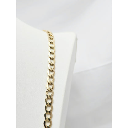 14K Yellow Gold Cuban Curb Link Chain Necklace