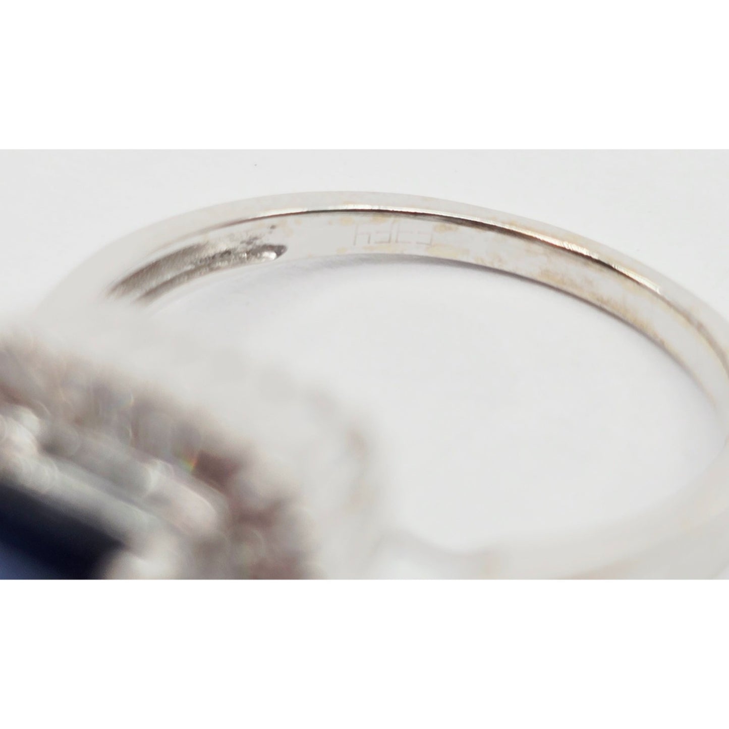 Effy 14K White Gold Blue Sapphire & Baguette Diamonds Halo Ring