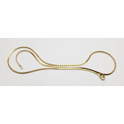 14K Yellow Gold Flat Link Chain Necklace