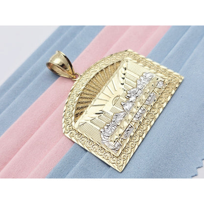 10K Two Tone Gold The Last Supper Charm Pendant