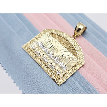 10K Two Tone Gold The Last Supper Charm Pendant