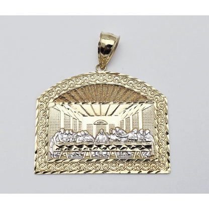10K Two Tone Gold The Last Supper Charm Pendant