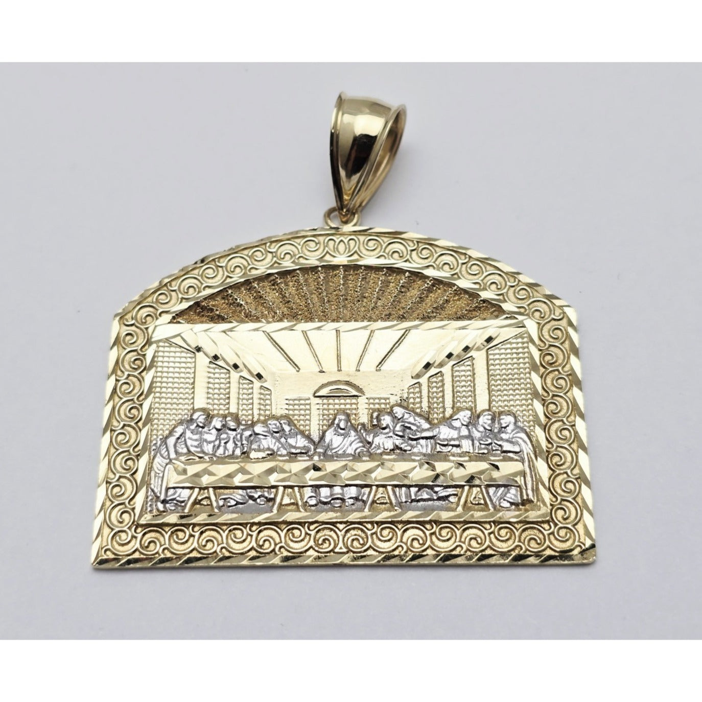 10K Two Tone Gold The Last Supper Charm Pendant