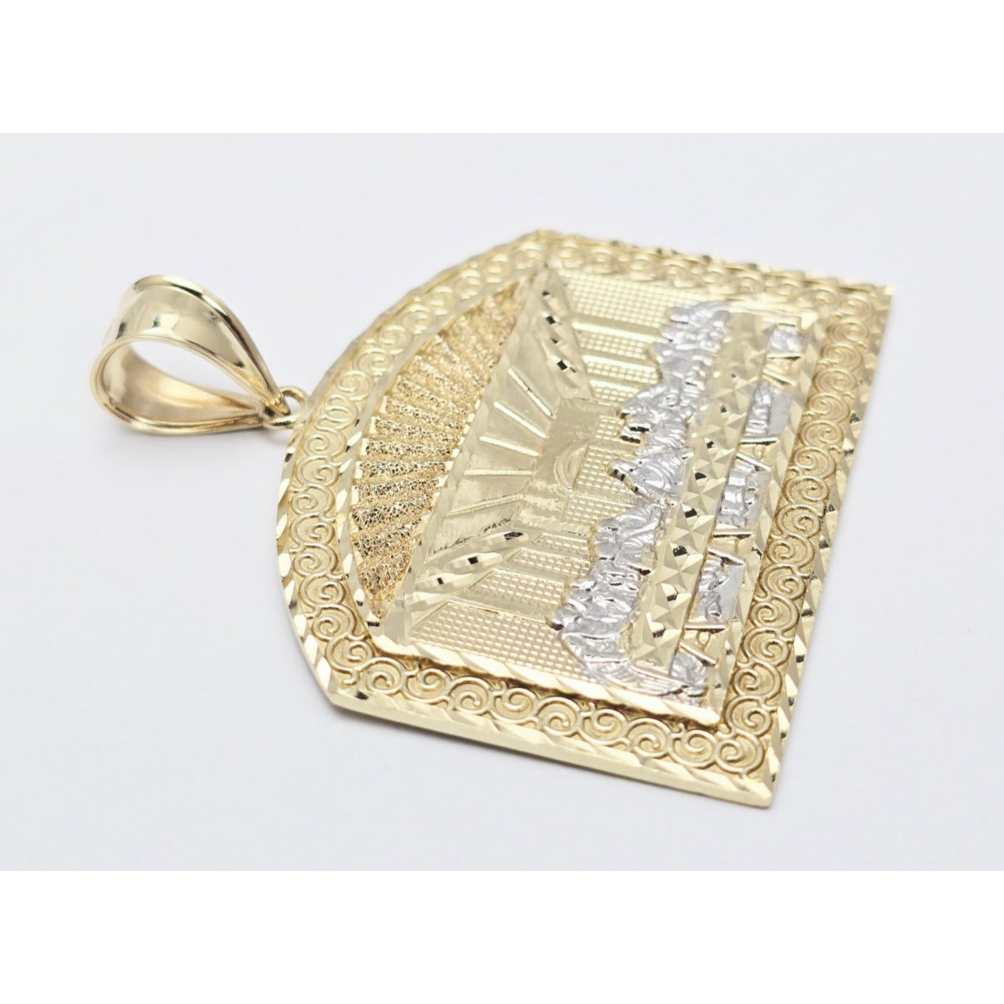 10K Two Tone Gold The Last Supper Charm Pendant