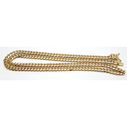 14K Yellow Gold Cuban Link Chain Necklace