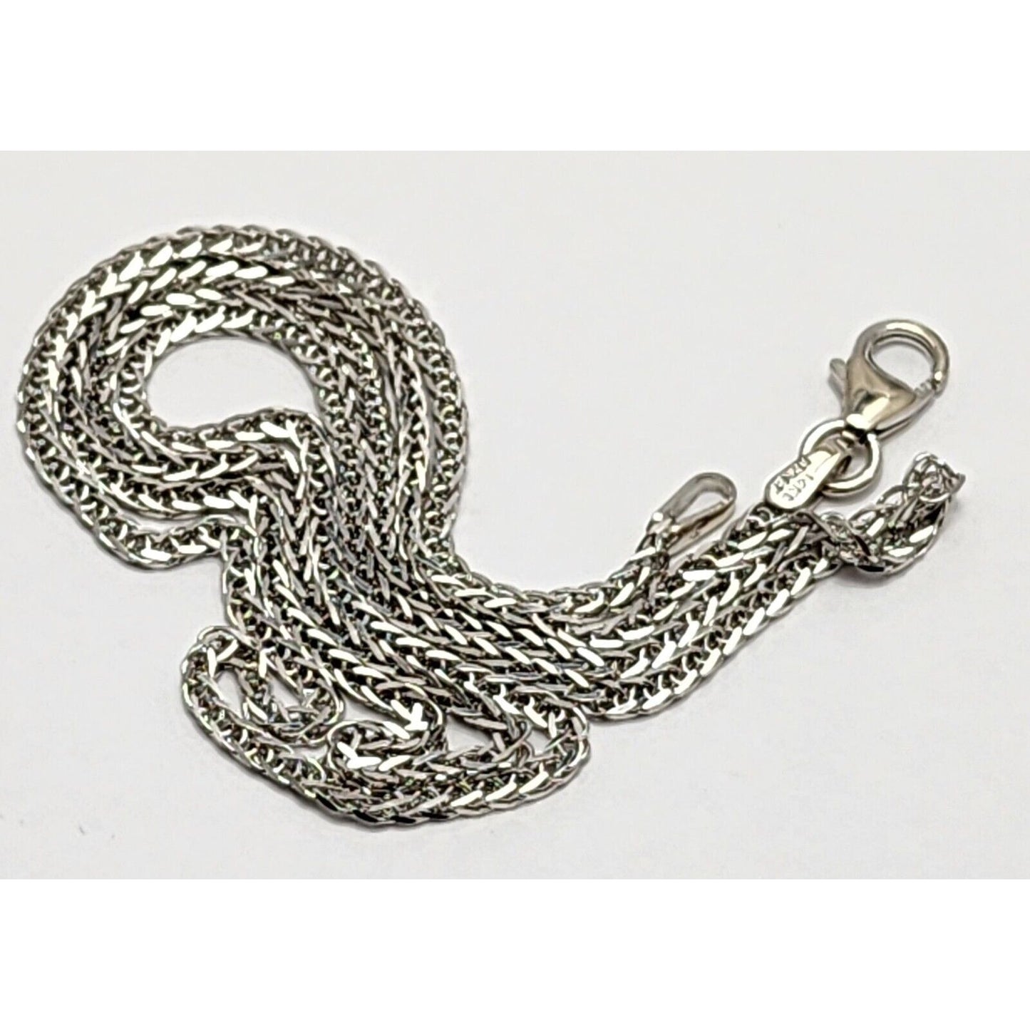 14K White Gold Franco Link Chain Necklace