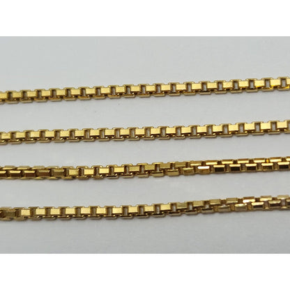 14K Yellow Gold Box Link Chain Necklace