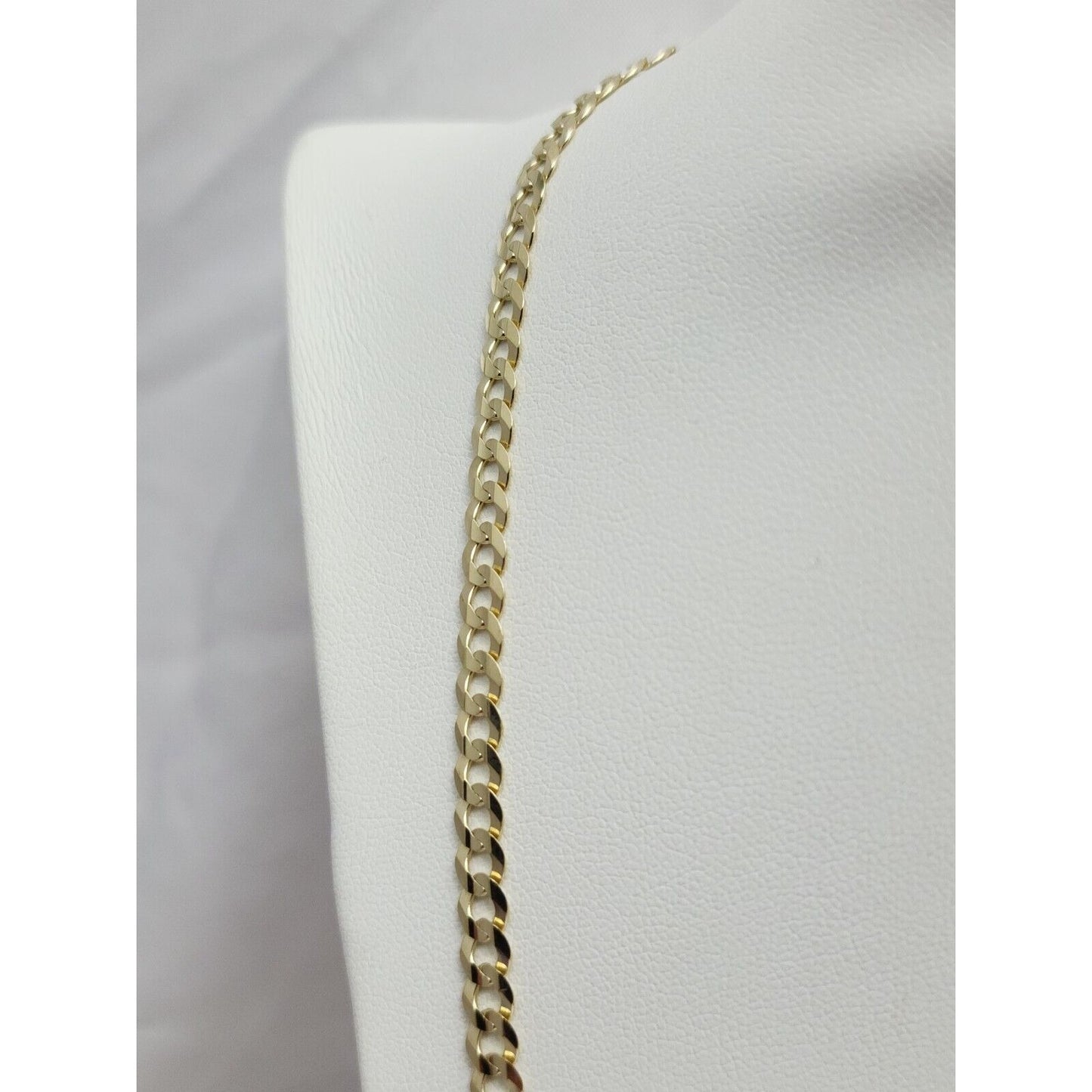 14K Yellow Gold Diamond Cut Cuban Link Chain Necklace