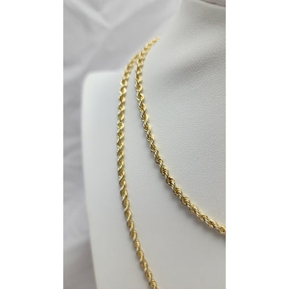 10K Yellow Gold Rope Chain Necklace