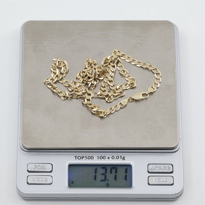 14K Yellow Gold Cuban Link Chain Necklace