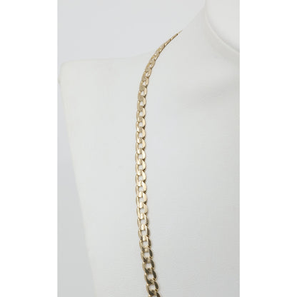 14K Yellow Gold Cuban Link Chain Necklace