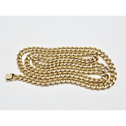 14K Yellow Gold Cuban Link Chain Necklace
