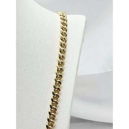 14K Yellow Gold Cuban Link Chain Necklace