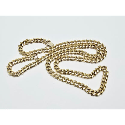 14K Yellow Gold Cuban Link Chain Necklace