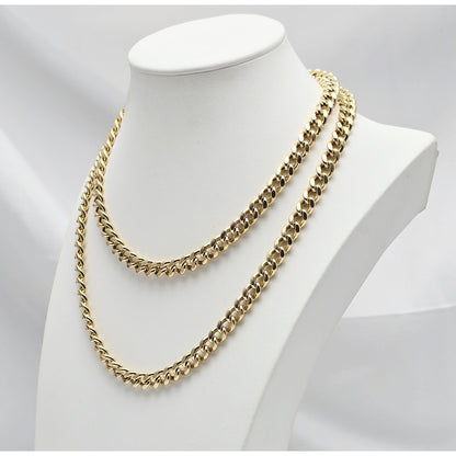 14K Yellow Gold Cuban Link Chain Necklace