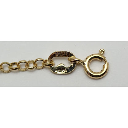 18K Solid Yellow Gold Designer Cable Link Dolphin Baby Bracelet