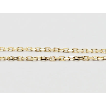 14K Yellow Gold Malachite Four Leaf Clover Resizable Cable Link Chain Necklace