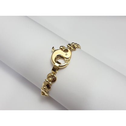 18K Solid Yellow Gold Designer Link Bracelet