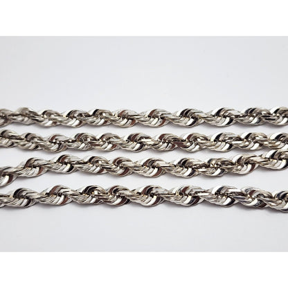 14K White Gold Rope Chain Necklace