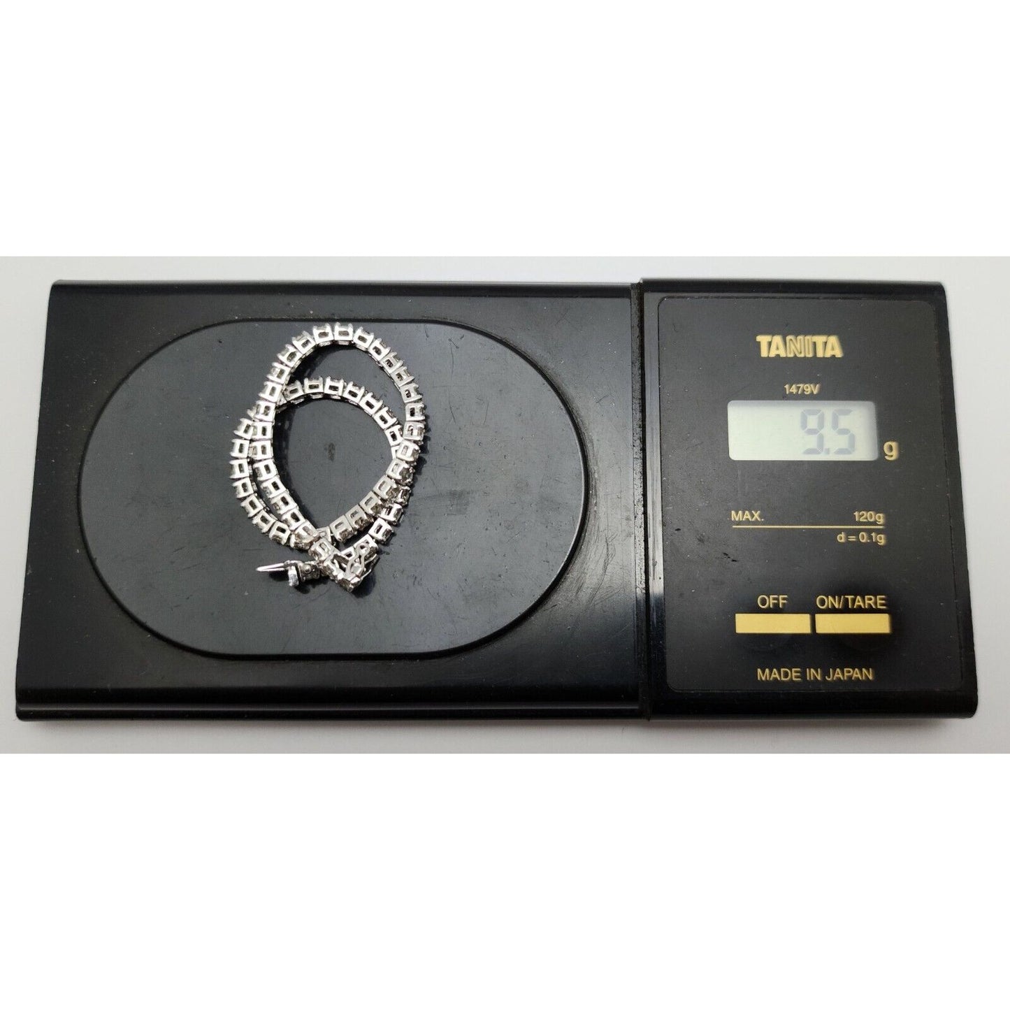 14K Solid White Gold Round Cut Diamond Tennis Link Bracelet