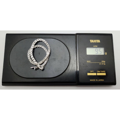 14K Solid White Gold Round Cut Diamond Tennis Link Bracelet