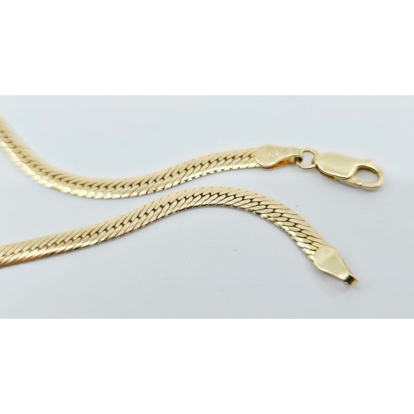 14K Yellow Gold Herringbone Hand Motif CZ Bracelet