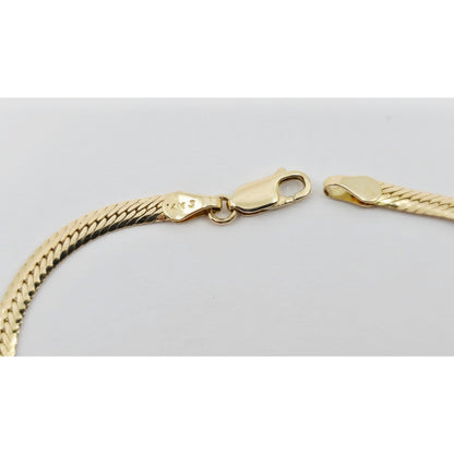 14K Yellow Gold Herringbone Hand Motif CZ Bracelet