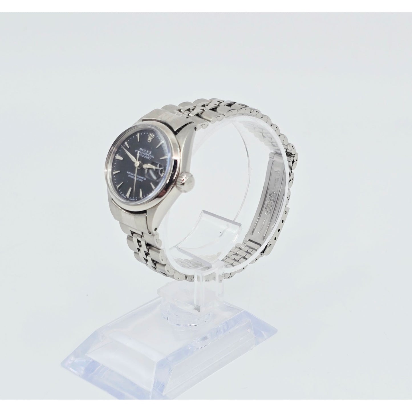 Rolex Lady Date 6516 Datejust Dial Black Tritium Jubilee 24mm Vintage Watch