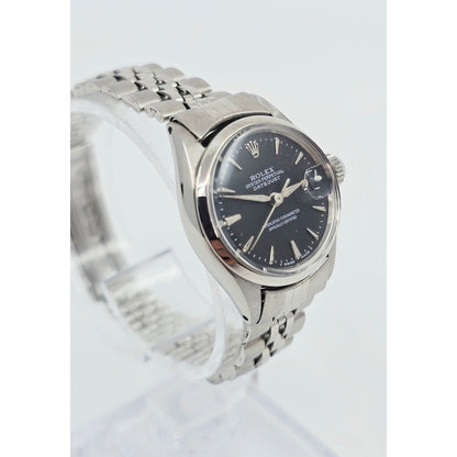 Rolex Lady Date 6516 Datejust Dial Black Tritium Jubilee 24mm Vintage Watch