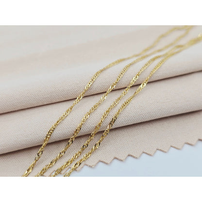 14K Yellow Gold Singapore Rope Chain Necklace