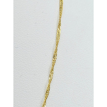 14K Yellow Gold Singapore Rope Chain Necklace
