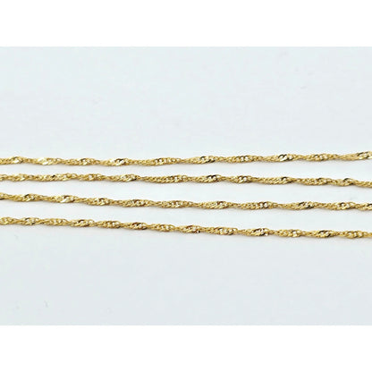 14K Yellow Gold Singapore Rope Chain Necklace