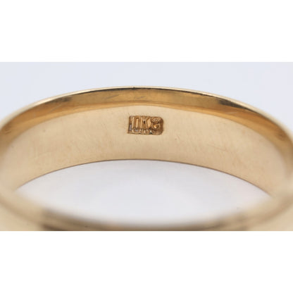 10K Yellow Gold Double Milgrain Beaded Edges Wedding Band Ring