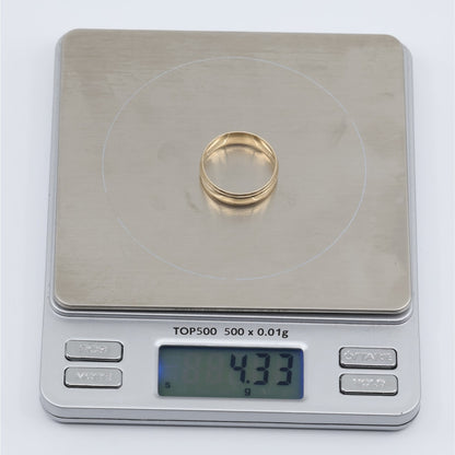 10K Yellow Gold Double Milgrain Beaded Edges Wedding Band Ring