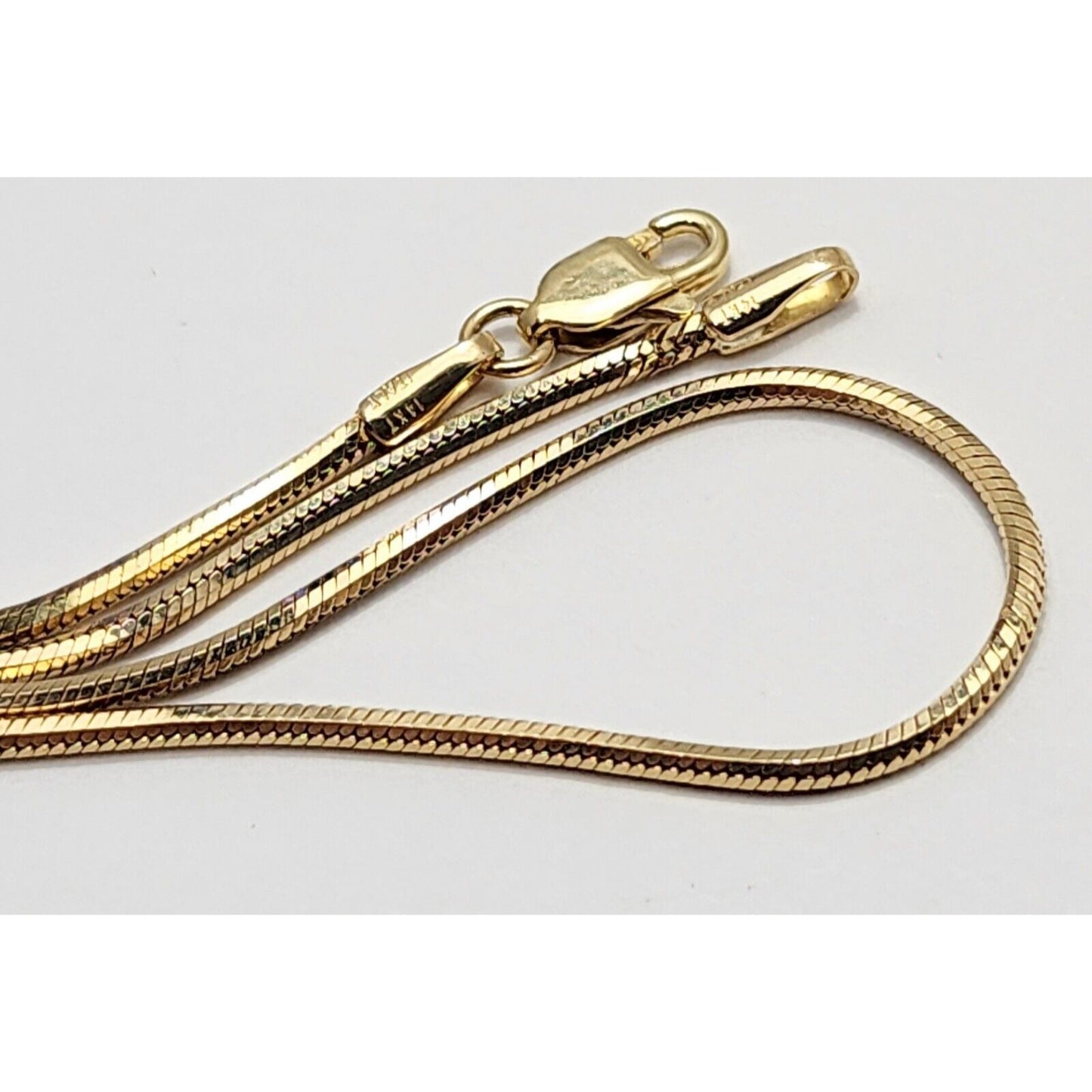 14K Yellow Gold Italy Snake Choker Chain Necklace