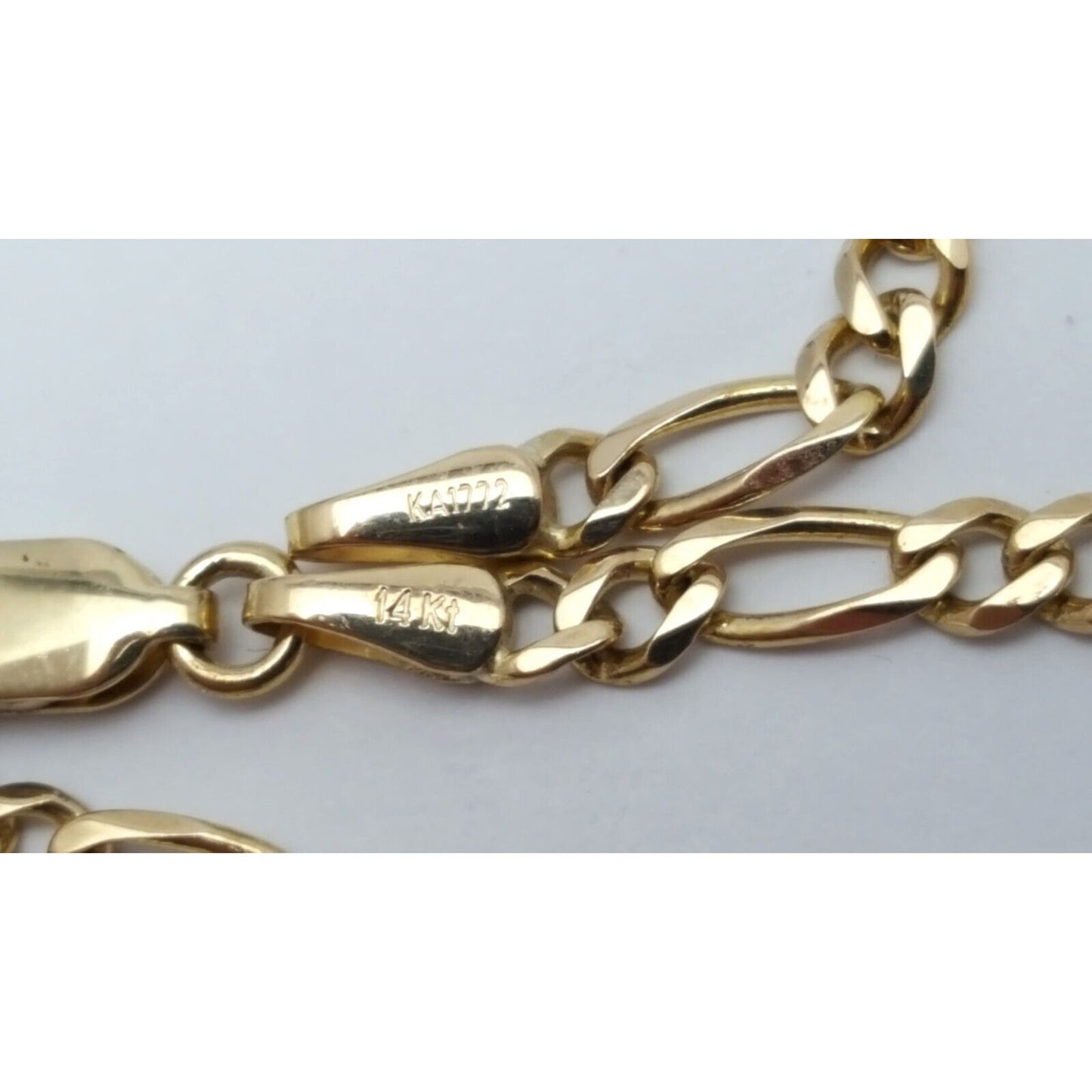 14K Yellow Gold Figaro Link Chain Necklace