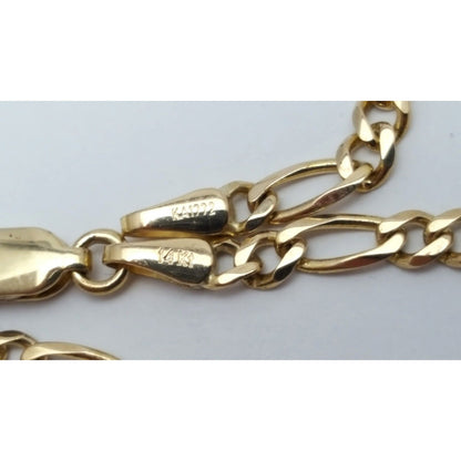 14K Yellow Gold Figaro Link Chain Necklace