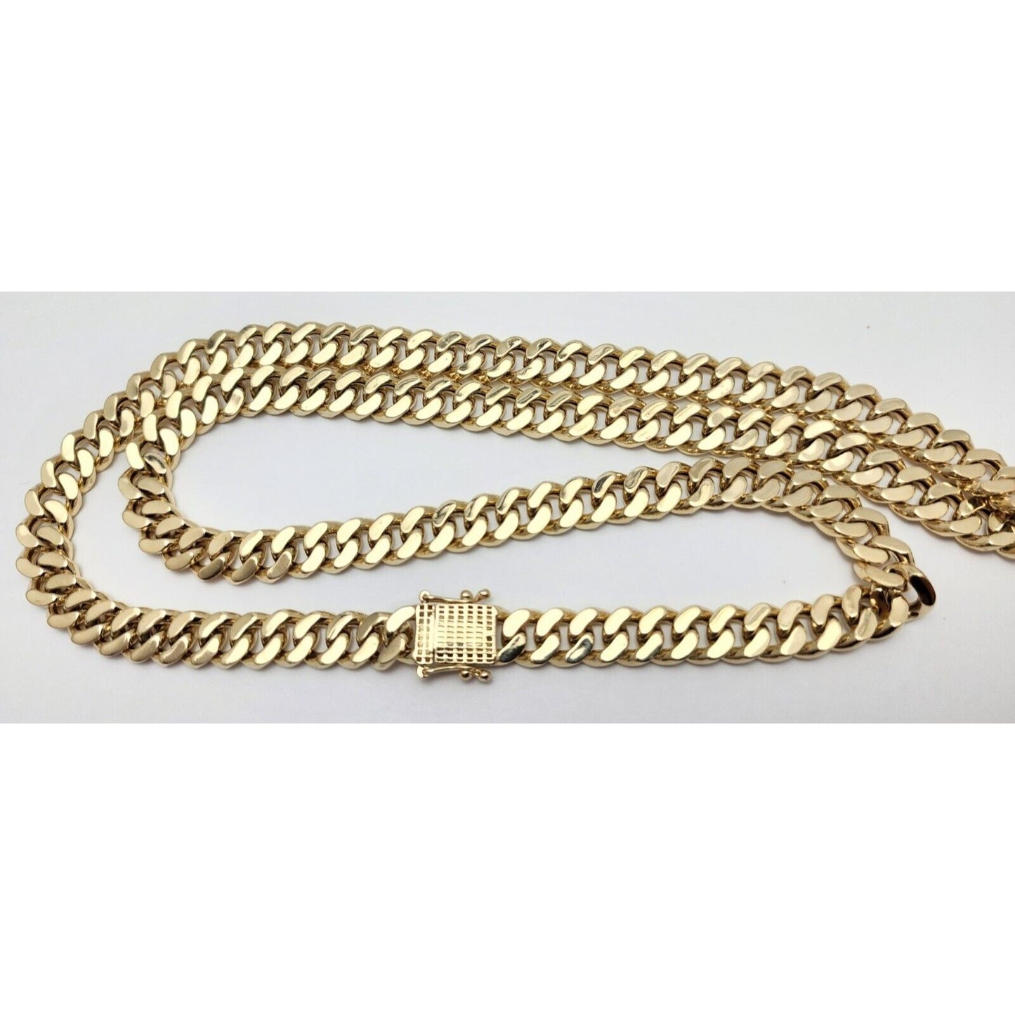 Large 14K Yellow Gold Cuban Link Chain Necklace