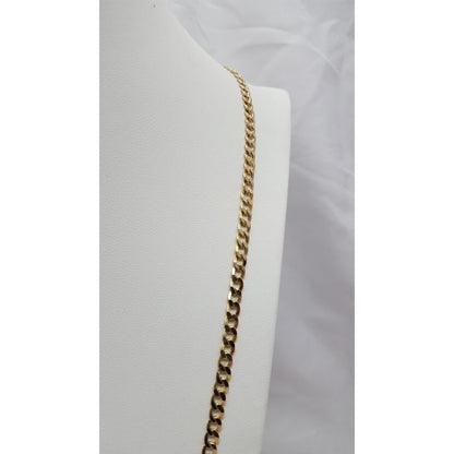 14K Yellow Gold Cuban Link Chain Necklace