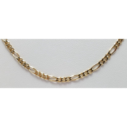 14K Yellow Gold Figaro Link Chain Necklace