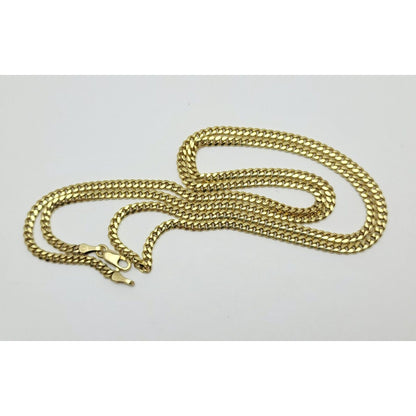 14K Yellow Gold Cuban Link Chain Necklace