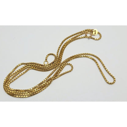 14K Yellow Gold Box Link Chain Necklace