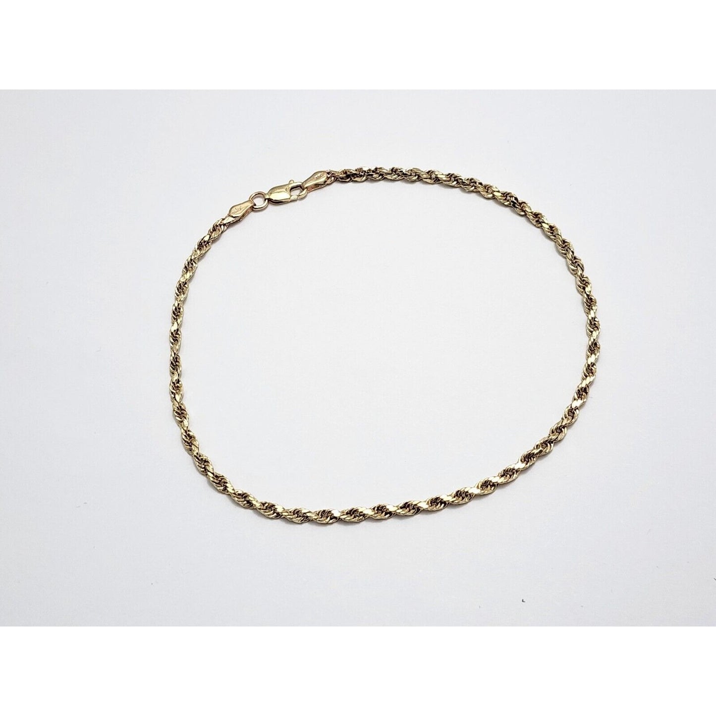 10K Yellow Gold Rope Chain Anklet Bracelet