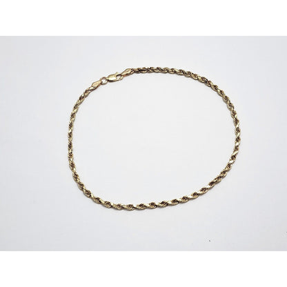 10K Yellow Gold Rope Chain Anklet Bracelet