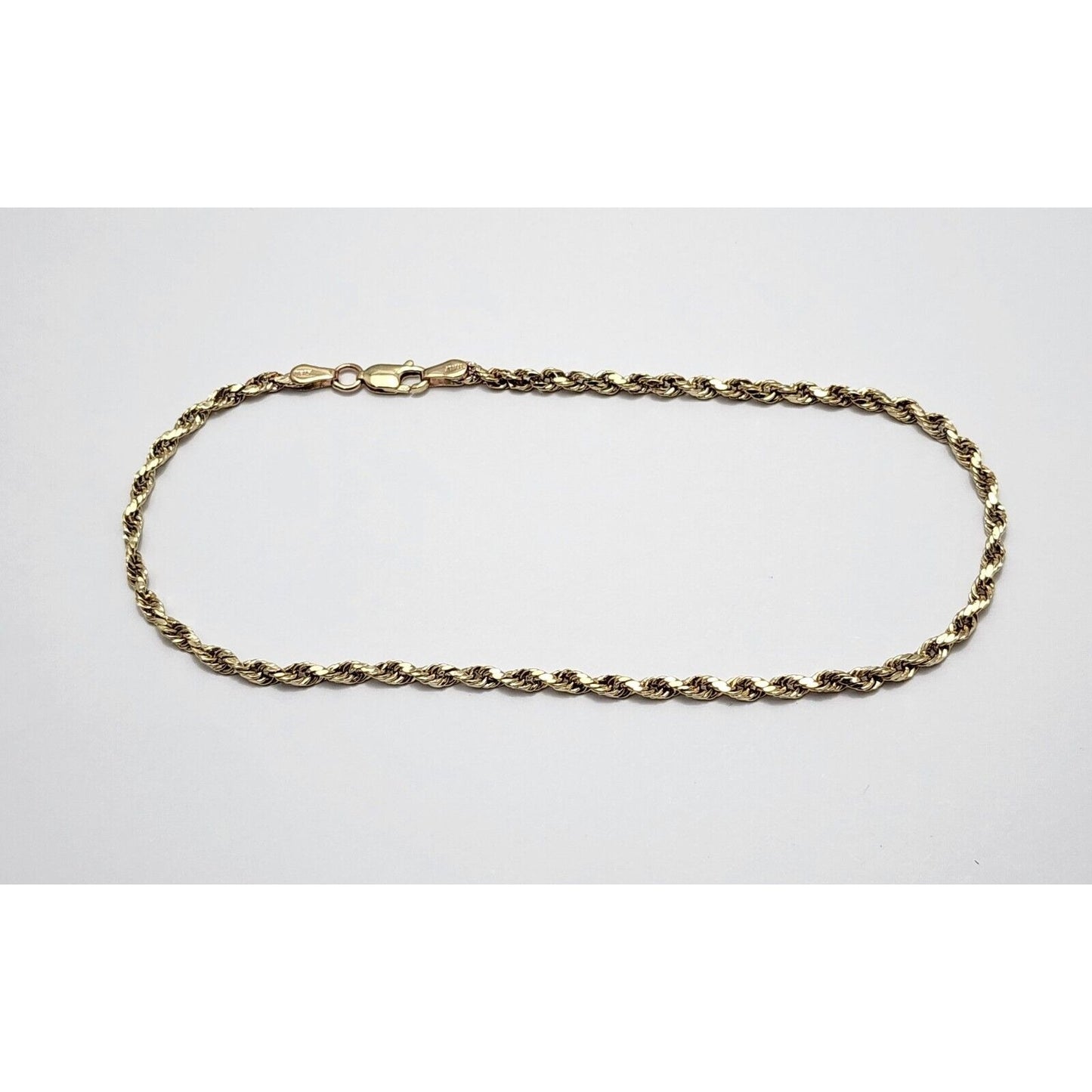 10K Yellow Gold Rope Chain Anklet Bracelet