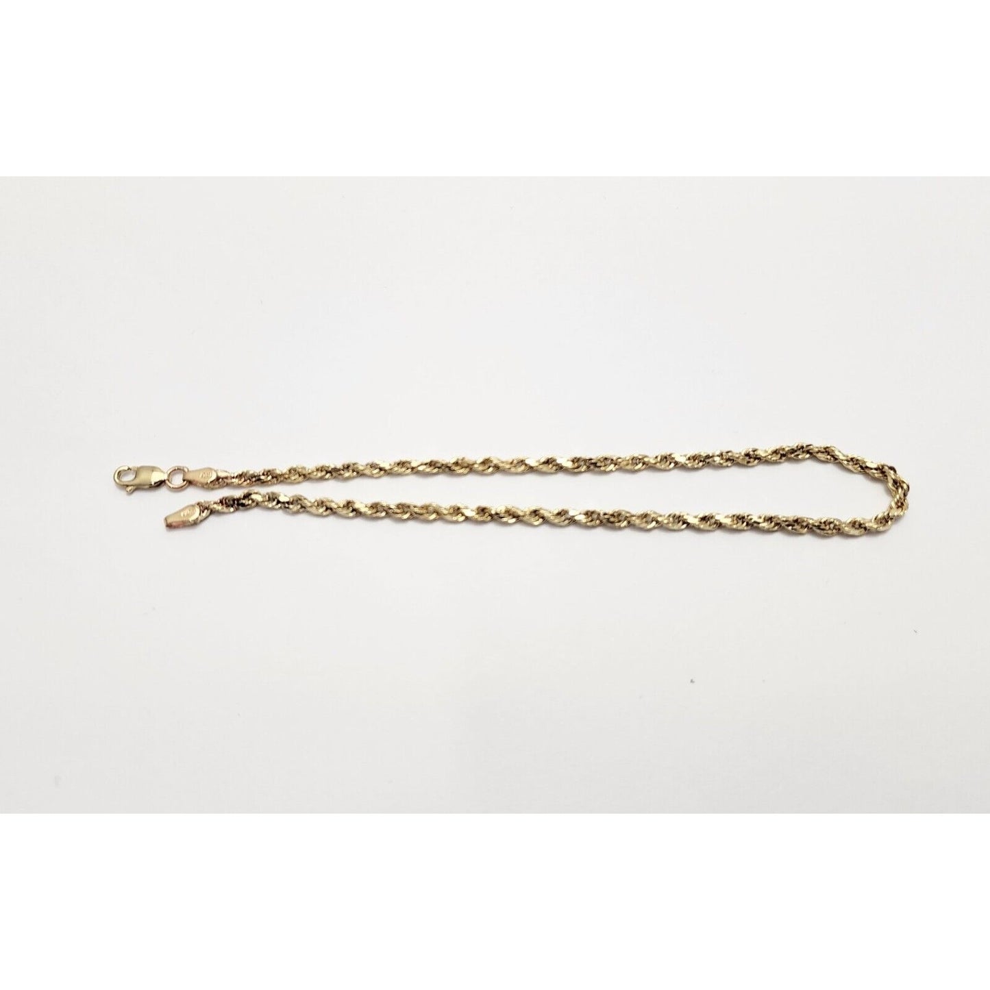 10K Yellow Gold Rope Chain Anklet Bracelet