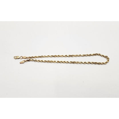 10K Yellow Gold Rope Chain Anklet Bracelet