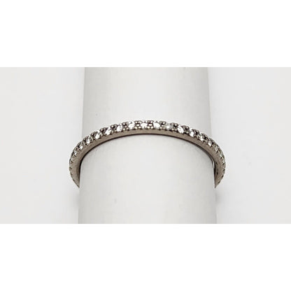 Tiffany & Co Belgium 18k White Gold Pave Metro Diamond Eternity Ring Band