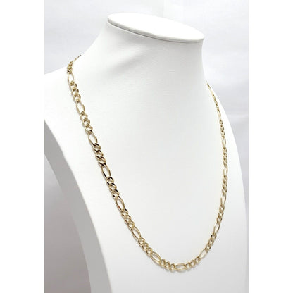 10K Yellow Gold Figaro Link Chain Necklace