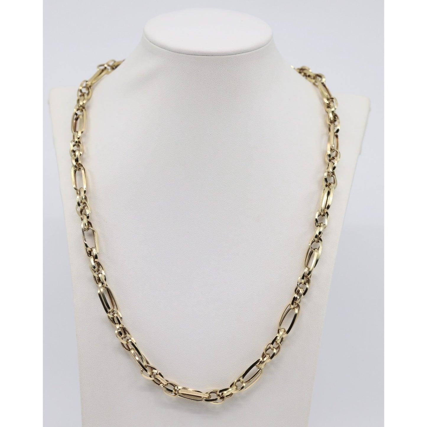 14K Yellow Gold Custom Cable Anchor Link Chain Necklace